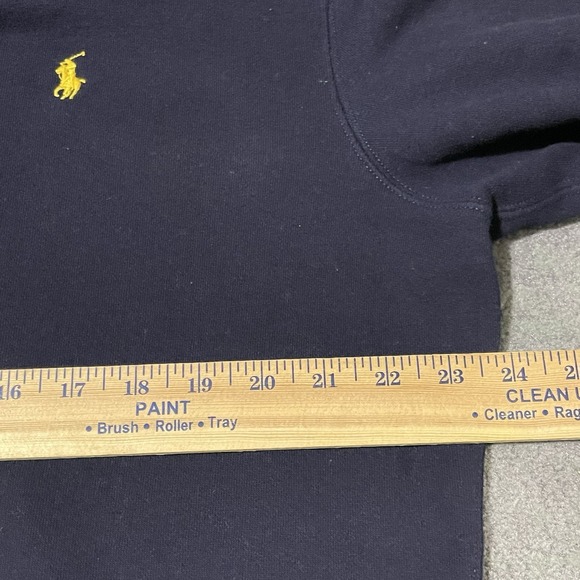 VTG Polo Ralph Lauren Shawl Collar Sweater  Men Large Blue Pullover Pony Dad - Picture 4 of 13